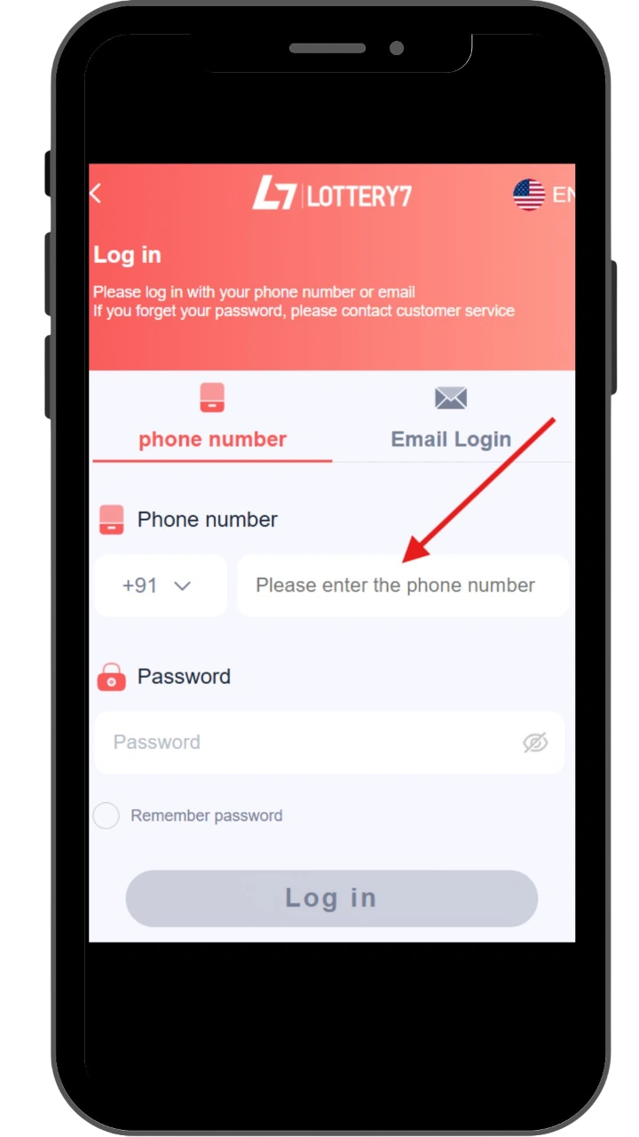Enter the registered phone number